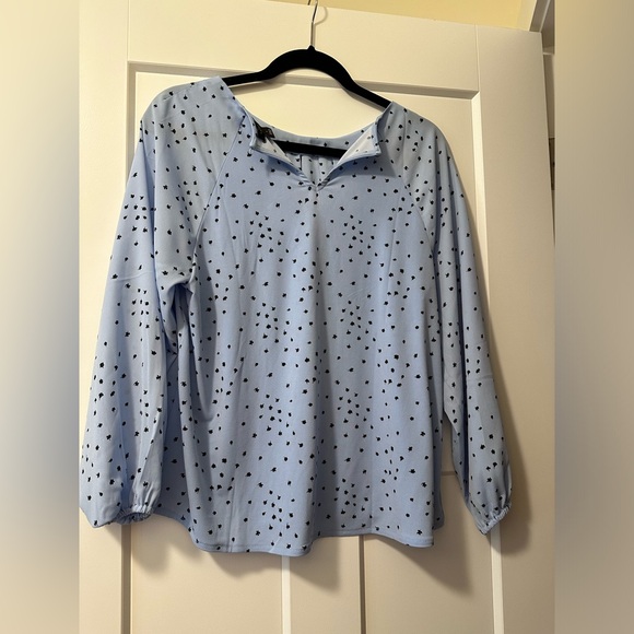 Ann Taylor factory blouse, blue/black, size s - Picture 2 of 2